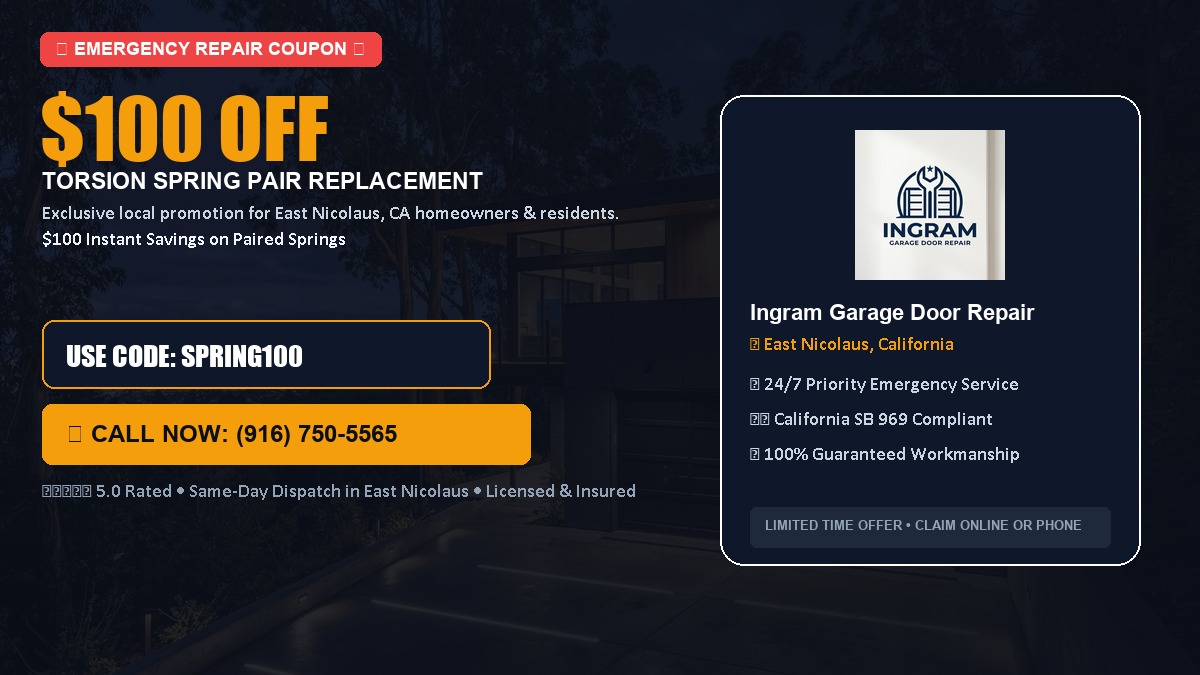 $100 OFF Heavy-Duty Torsion Spring Pair Replacement in East Nicolaus, CA